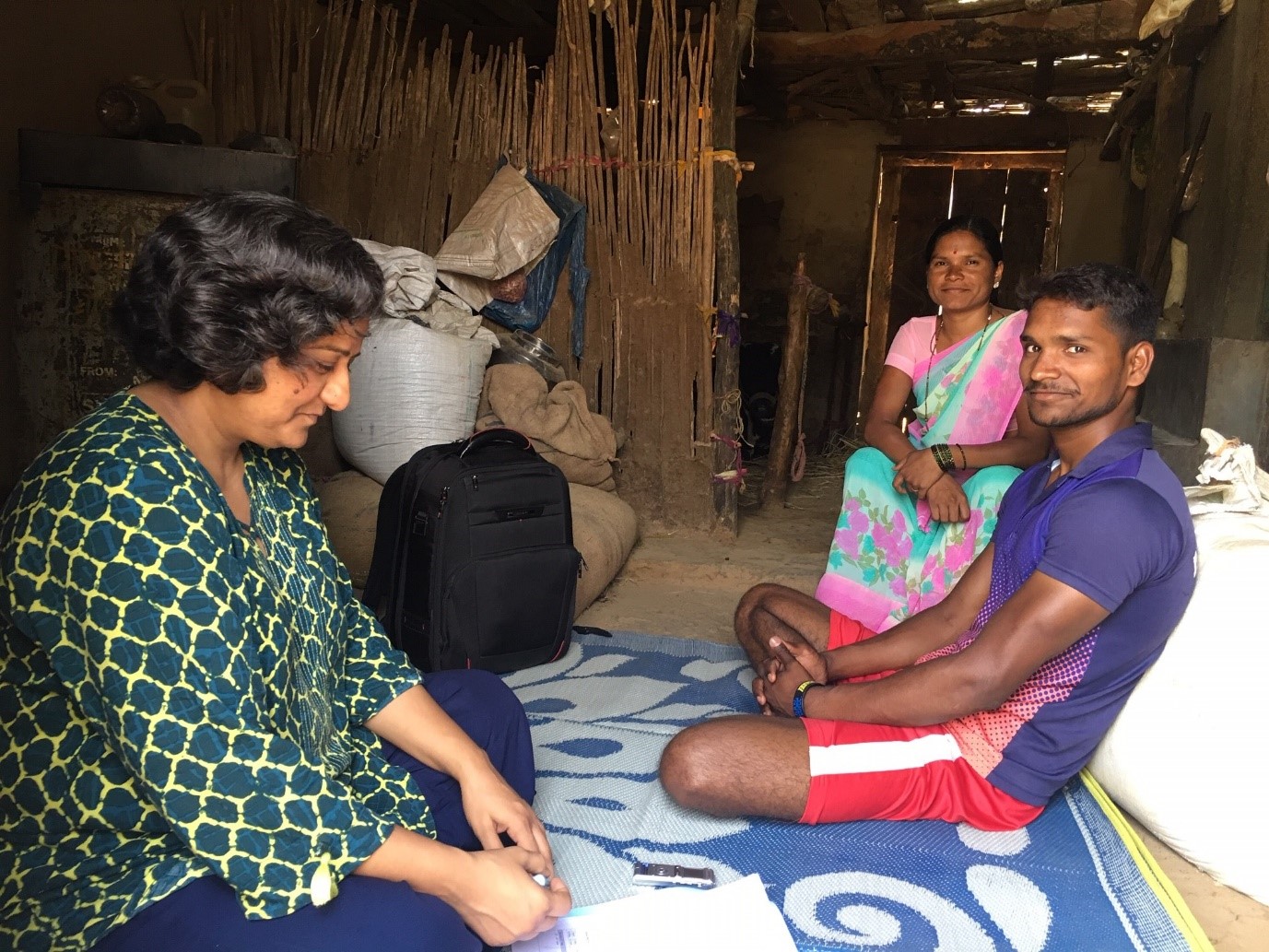 Interview with a young male from Jahagirdarwadi with his proud mother beside him